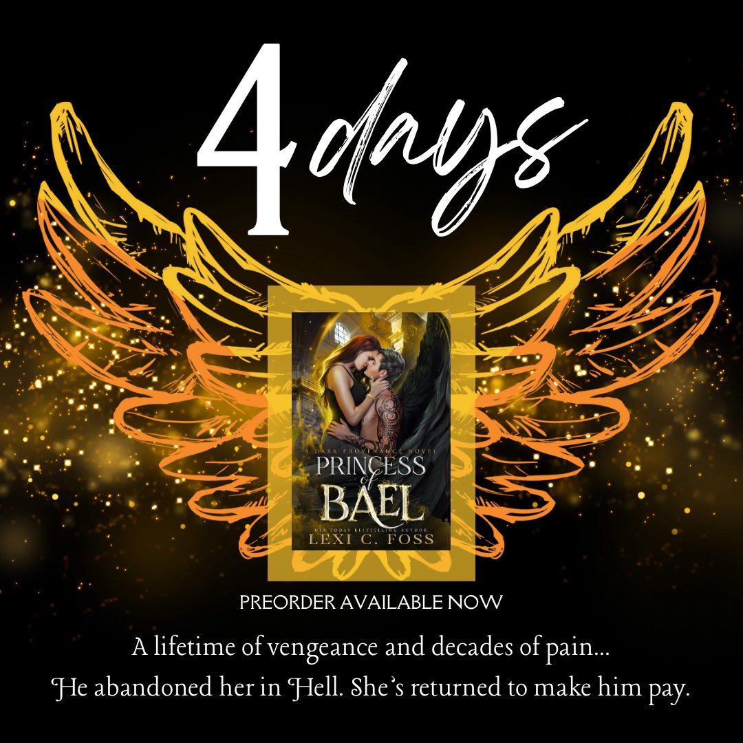 LexiCFoss's tweet image. 🔥 𝟰 𝗗𝗔𝗬𝗦 🔥

♔ 𝕻𝖗𝖎𝖓𝖈𝖊𝖘𝖘 𝖔𝖋 𝕭𝖆𝖊𝖑 ♔

A lifetime of vengeance and decades of pain…
He abandoned her in Hell. She’s returned to make him pay.

𝗣𝗥𝗘-𝗢𝗥𝗗𝗘𝗥 ➙ geni.us/WH20