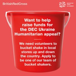 You probably can’t bear to watch the distressing scenes on the news about #Ukraine. But you CAN do something to help. Sign up for <a href="/BritishRedCross/">British Red Cross 🧡</a> bucket collection near you.

volunteer.redcross.org.uk/opportunities/…