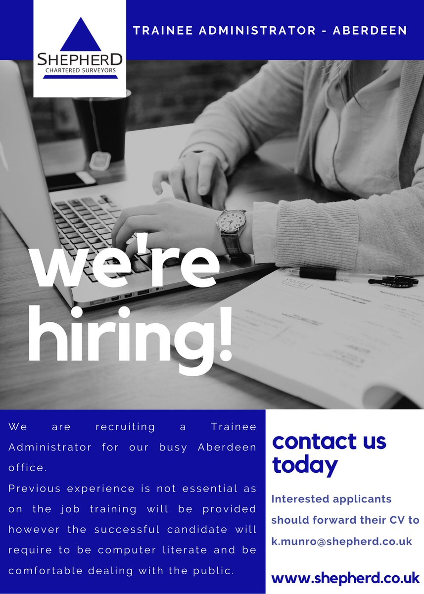 shepherdsurvey's tweet photo. Our Aberdeen office is hiring!! https://t.co/T0o5SLWF2o
