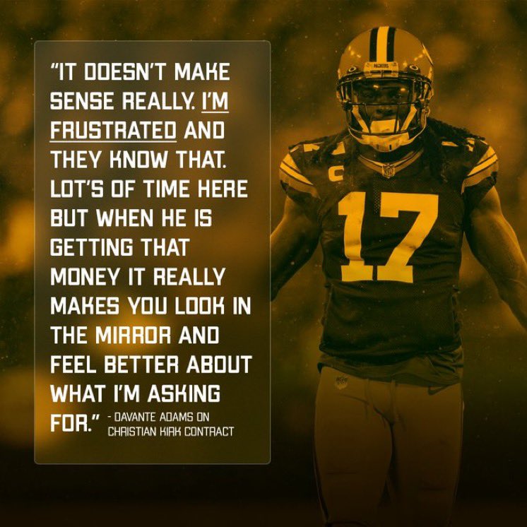 NFC North News on Twitter: 'Davante Adams gives his final words on his current contract Is he leaving the #Packers 🤔 https://t.co/AhFjeAd7X2' / Twitter