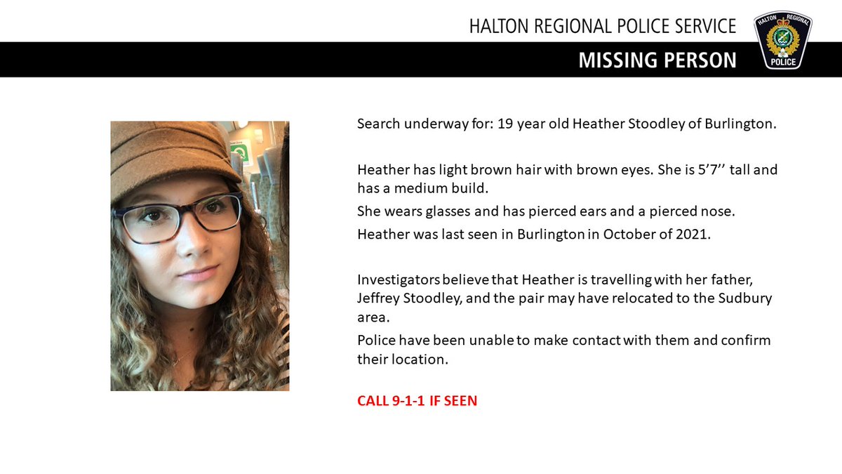 HaltonPolice's tweet photo. Missing Person from Burlington, Heather Stoodley. 
Please share and contact investigators if you have any information. 
More details... https://t.co/kcAoghg16R https://t.co/uRtfZIAoN9