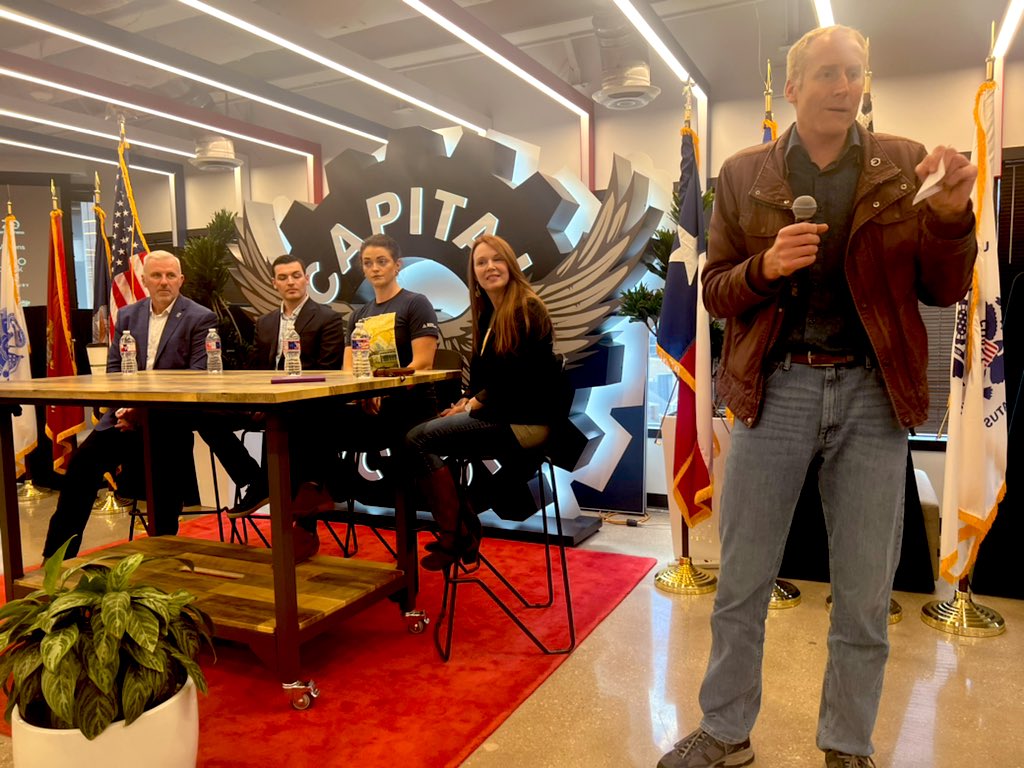 Daniel Faber sharing <a href="/OrbitFab/">Orbit Fab</a> with <a href="/CapitalFactory/">Capital Factory ⚙️</a> community around <a href="/AFWERX/">AFWERX</a> Commercializing Space through Public Private Partnership <a href="/sxsw/">SXSW</a> #SXSW