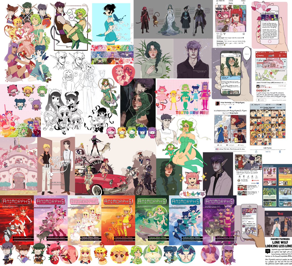 Mia Ikumi's art changed my life when I was a kid, and is the reason I started drawing - here's just some of the Tokyo Mew Mew art I've made over the last nearly 20 years now. Thank you for everything, Ikumi-sensei. You will be missed 💖 