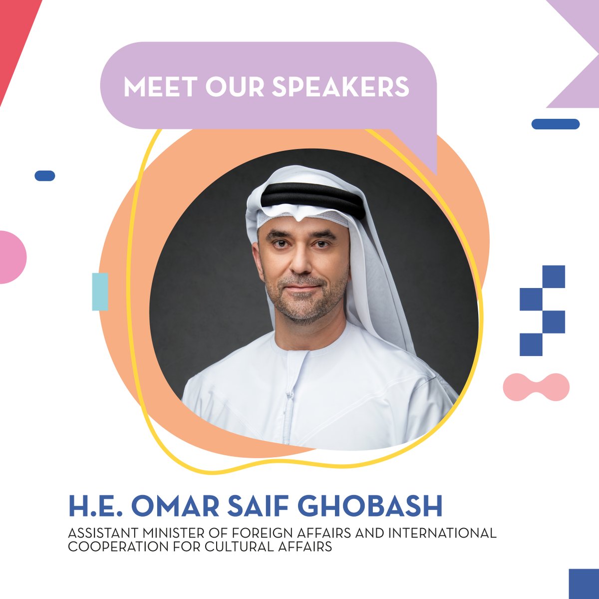 wed_movement's tweet photo. H.E. @OmarSaifGhobash, UAE Assistant Minister for Cultural Affairs and Co-Chair of #WEDMovement Breakthrough Working Groups, will be discussing the importance of technology and its role in our children’s development within the digital space.
#FunRun #WEDForum #EmiratiChildrenDay https://t.co/uhKvfGOlHU
