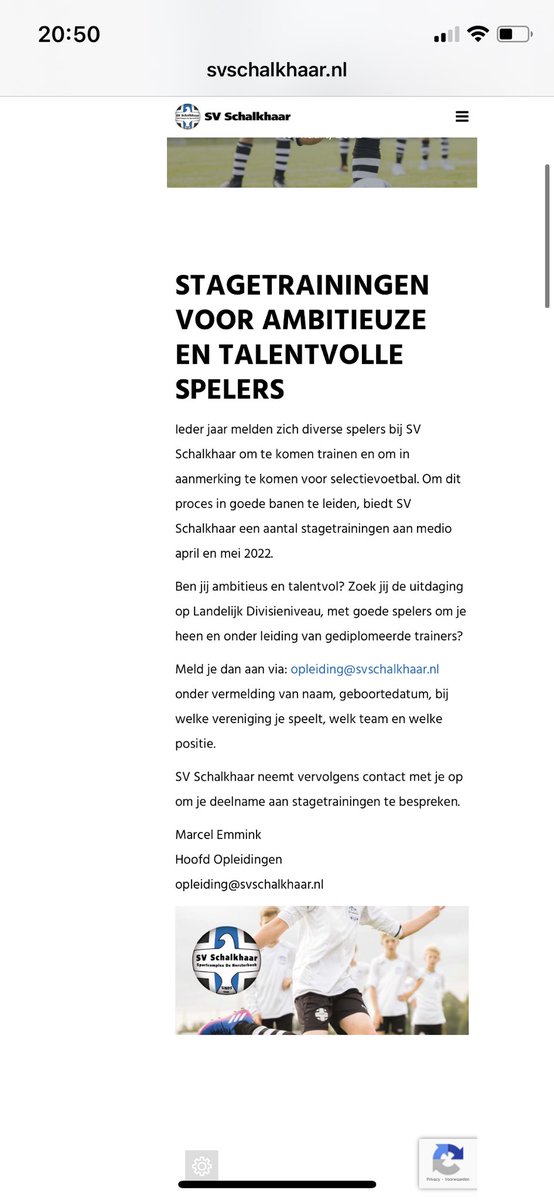 Schalkhaar doet dit ook, door spelers te vragen om stage te komen lopen of lees ik het verkeerd.