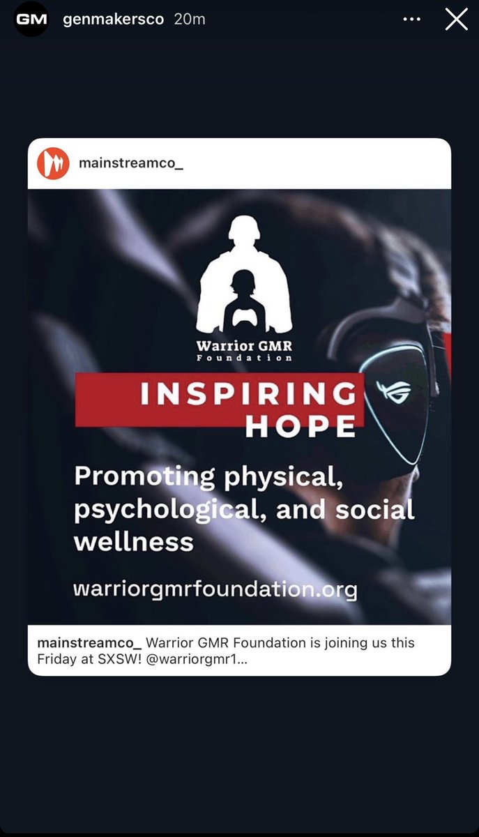 oterofit's tweet image. #swsx @WarriorGmr #Mentalhealth #gaming #community @mainstreamco_