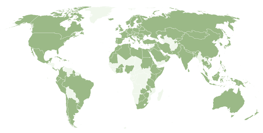 Something special tonight - I have been doing some work on the Metrics for the <a href="/NTRepository/">The National Teaching Repository</a> since its inception. This map illustrates the 128 countries and territories where visitors have generated 95,000+ views and 18,500+ downloads have accessed content from.