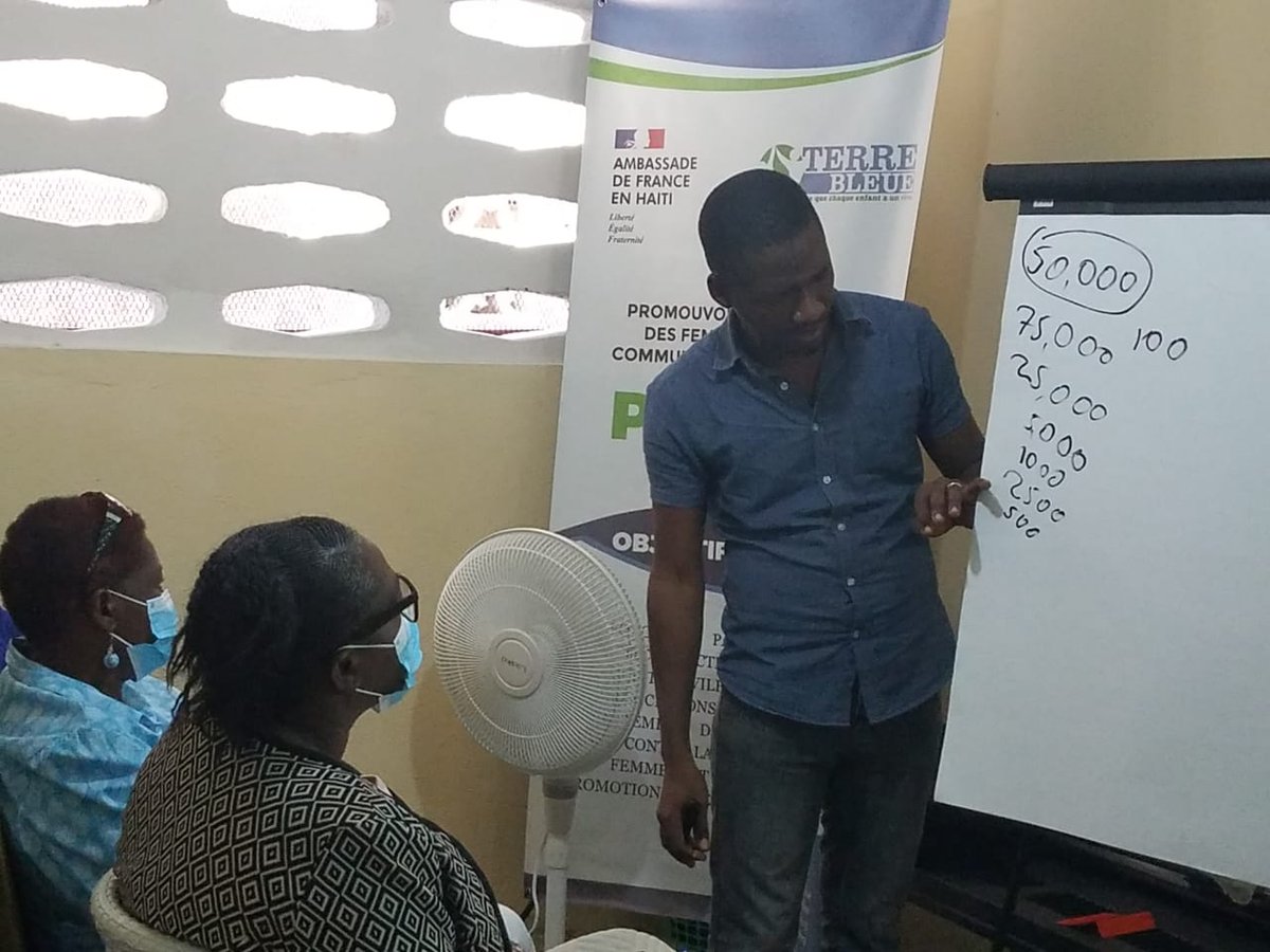 fterrebleue's tweet photo. 09-11 Mars 2022 | 3 journées de formation de formateurs pour le renforcement des capacités de responsables/membres d'organisations de femmes ou dirigées par des femmes sur la Méthodologie des Mutuelles de Solidarité (MUSO) dans les nippes.
 
Support financier : @ambafranceht https://t.co/rpsCNTSt95