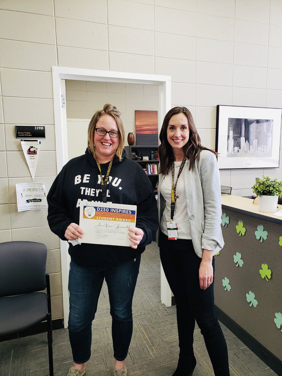 It’d be tough to find a more deserving #D230inspires recipient than Anne Nixon-Hammoudeh! Her compassion and empathy for her fellow staff and students is next level. VJA is so lucky to have you, Anne! <a href="/AndrewHS_d230/">Victor J. Andrew High School</a> <a href="/CHSD230/">District 230</a> <a href="/crussell727/">Mrs Cheryl Russell</a>
