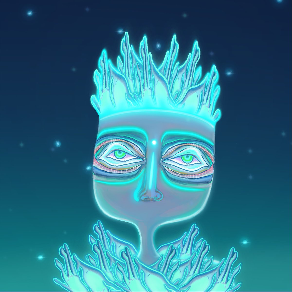 Ancestral #Umans are the ancient kin to the Modern Umans, who crossed into the #Fantom dimension eons ago. They were led there by the Tribune: Shamanka, the Healer; Abka, the Peacekeeper; Jigari, the protector. 

Jigari will be auctioned at <a href="/tombheads/">Zorro 🏴‍☠️</a> Auction house in TWO DAYS.