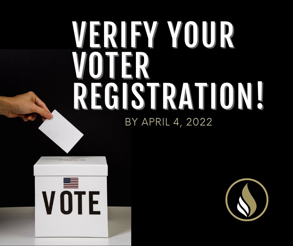 Have you verified your voter registration lately? The registration deadline is Monday, April 4. It only takes a few minutes to make sure you're ready to go on Election Day! Visit indianavoters.in.gov to get started.