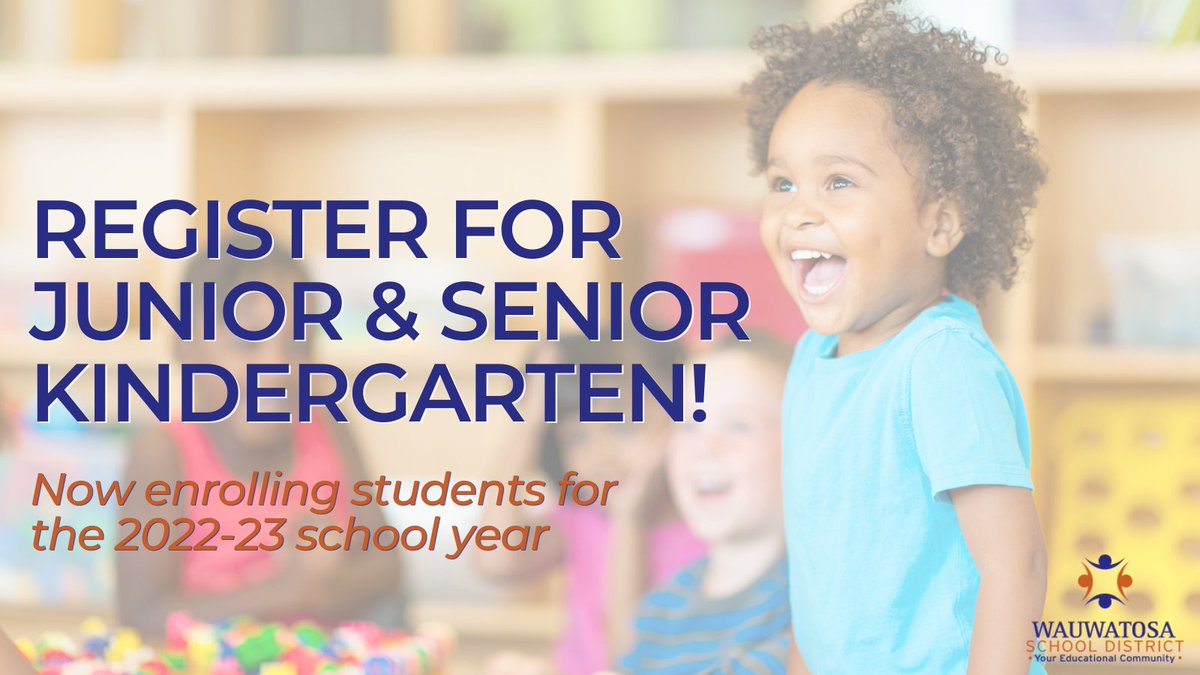 Attention, families! We’re accepting registrations for our junior kindergarten & senior kindergarten programs for the 2022-23 school year. 🏫 To learn more about our half-day JK and full-day SK programs, click here: wauwatosa.k12.wi.us/Page/8186 #TosaProud