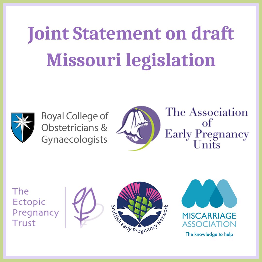 TheEPT's tweet photo. We have issued a joint statement on the proposed legislation in Missouri to make the treatment of ectopic pregnancies a class A felony. This is extremely concerning.
You can view our statement here https://t.co/Bxp2Baf5Ju
@RCObsGyn @MiscarriageA
#housebill2810 #Missouri #Ectopic https://t.co/hFIQyW6sg5