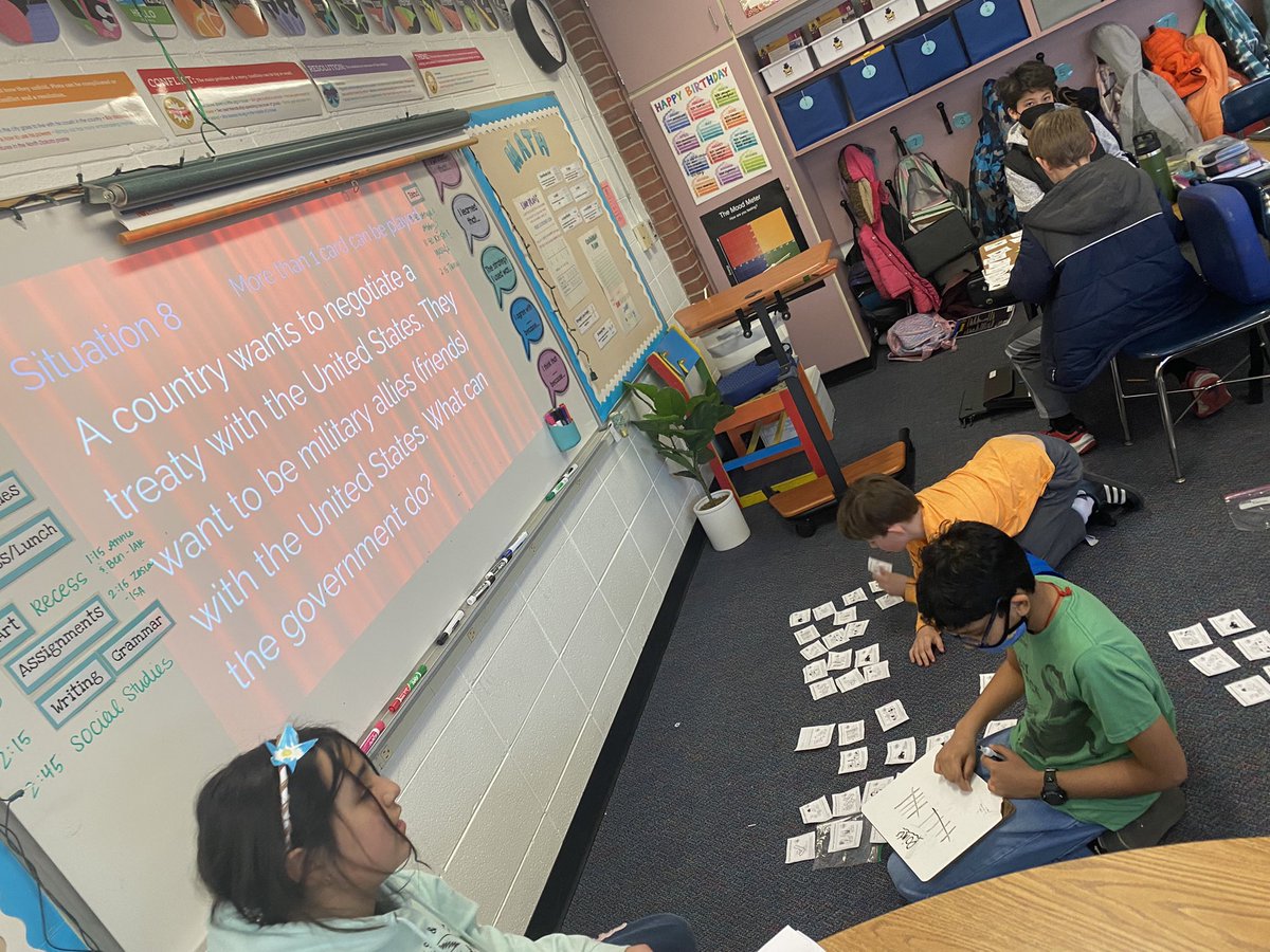 MrsGavigan's tweet photo. Testing our knowledge of the powers of the branches of government! According to the Constitution, how can the government react to various situations? #ivyhillleague #socialstudies #branchesofgovernment https://t.co/lk2MVUtAtV