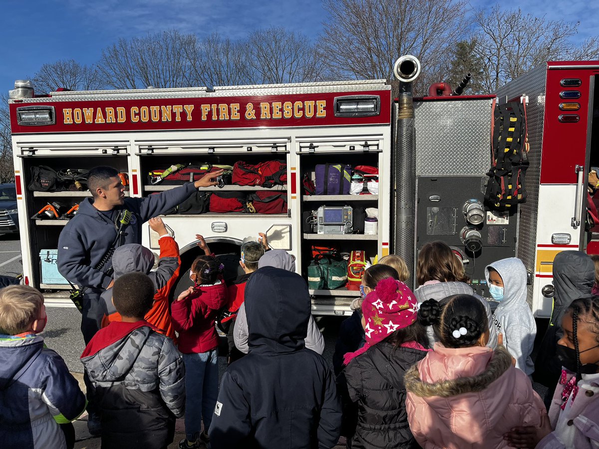 conner_CRES's tweet photo. Today, we learned all about Firefighters and Fire Safety! A big thank you to @HCDFRS for inspiring our Jr. firefighters. @hcpss_cres https://t.co/1eNFyOd8Dj
