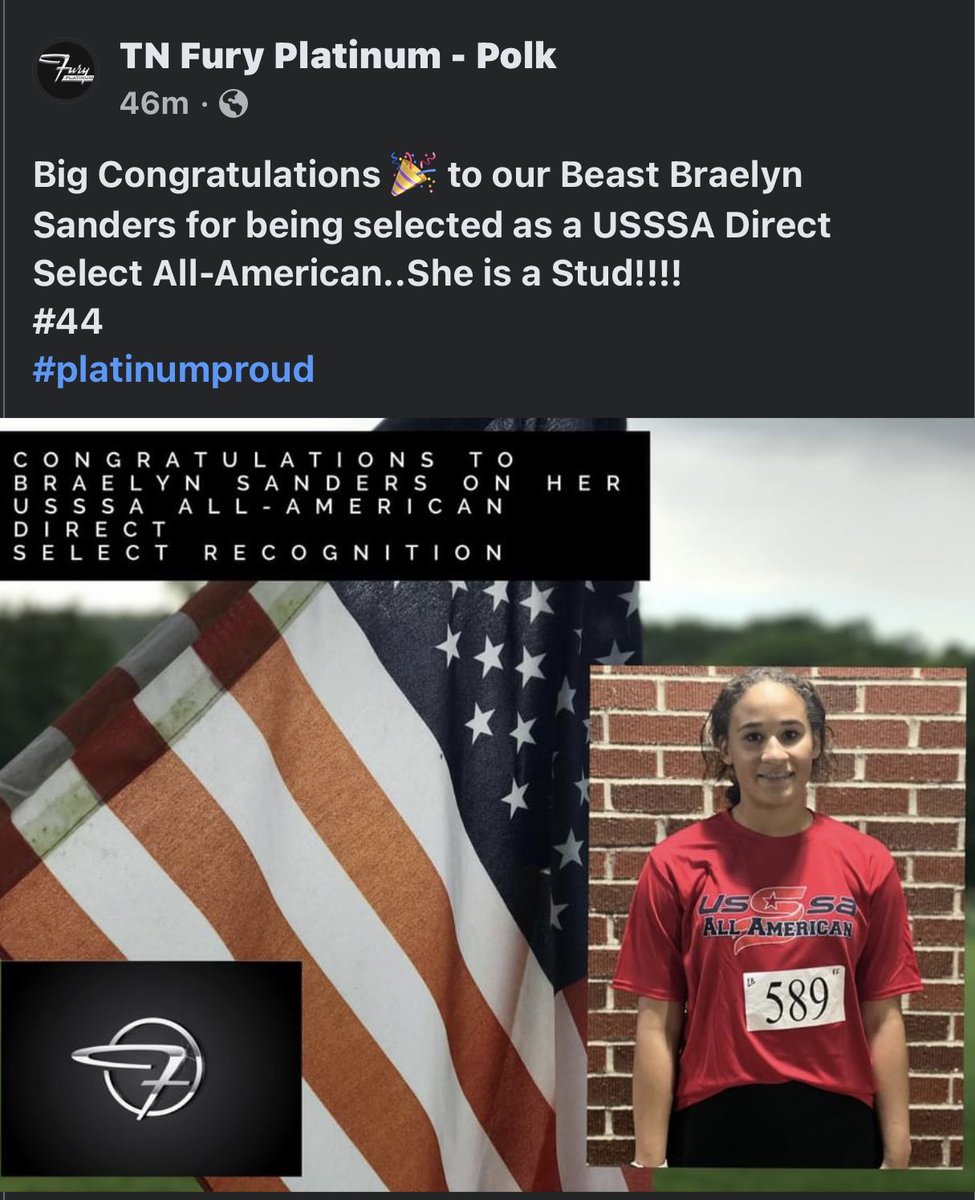 BraeSanders2026's tweet photo. It’s an honor to be selected as an All-American 🥎🥎🥎 @ExtraInningSB @BrenttEads @Los_Stuff @sportsthread @D1Softball @QrRecruiter @IHartFastpitch @SoftballConnect @FuryPlatinum @ImpactRetweets @FastPitchNet https://t.co/HK63IzuWg5