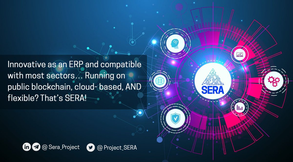 Project_SERA's tweet photo. Innovative as an #ERP and compatible with most sectors… Running on public #blockchain, cloud-based, AND flexible? 
That’s $SERA!😍
.. 
#Cryptocurrencies #cryptocurrency https://t.co/zsARRITuon