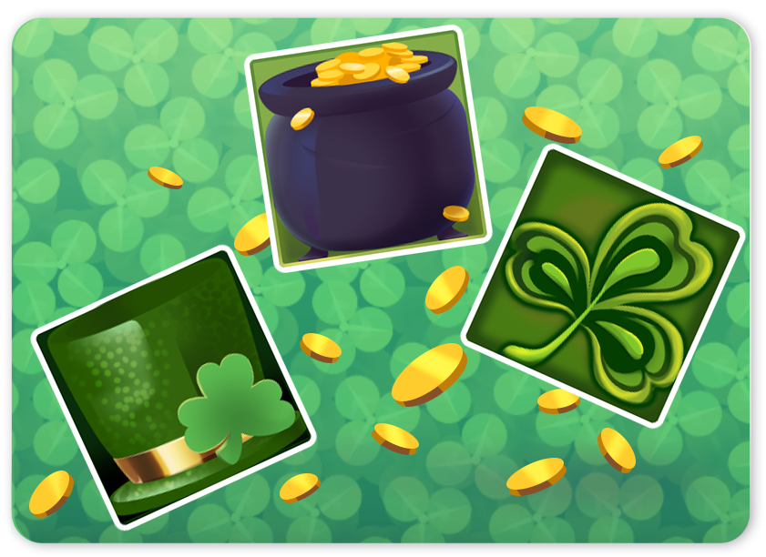 ExNullGames's tweet photo. 🍀 Wishing you all the luck of the Irish 🍀 Happy #StPatricksDay2022!

#stpattysday #Wordcation #tiledesigns #potofgold #leprechaunhat #clover #IndieGameDev #wordgames https://t.co/VpxaDw4Qen