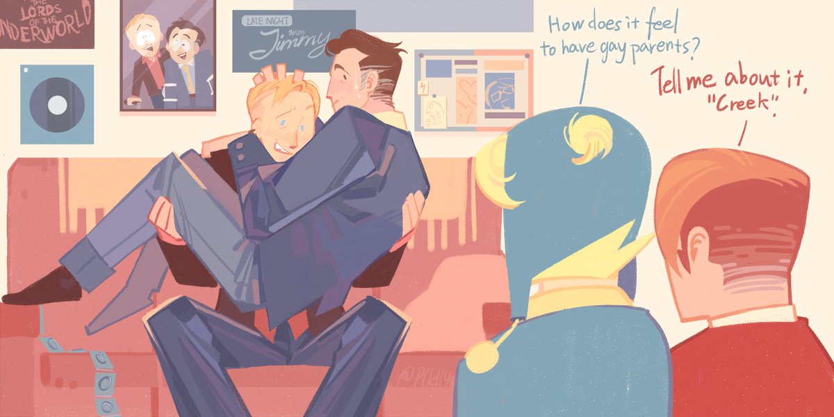 PCJelly637's tweet photo. I forgot to add tags so I'll just post these all again
#TimJim and their little celebrity
#SPNextGen
#Creekandthoseguys
#SouthPark https://t.co/zVx0eS4jWG