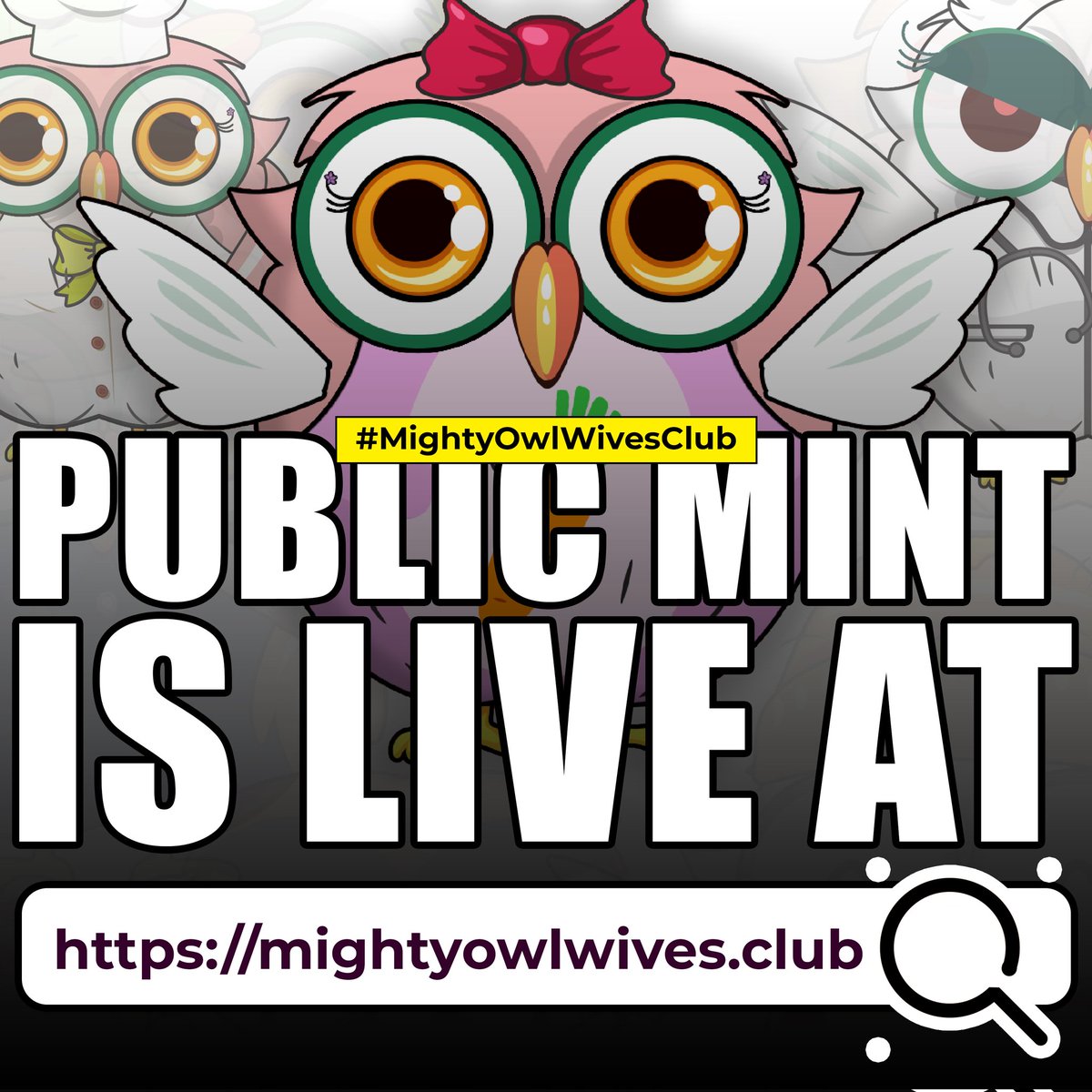 atlasp2p's tweet photo. 1,111 #ETH 11 winners 🏆
1⃣Rt and Follow 
2⃣Drop wallet 👇
3⃣Good luck!! 

Mint is LIVE now on Polygon Matic Chain.
https://t.co/YQ5nGzT3wK

#MightyOwlsWivesClub #MOWC #opensea #polygon $MATIC $ETH #NFTs #NFTCommunity https://t.co/bKzsHjLzrG