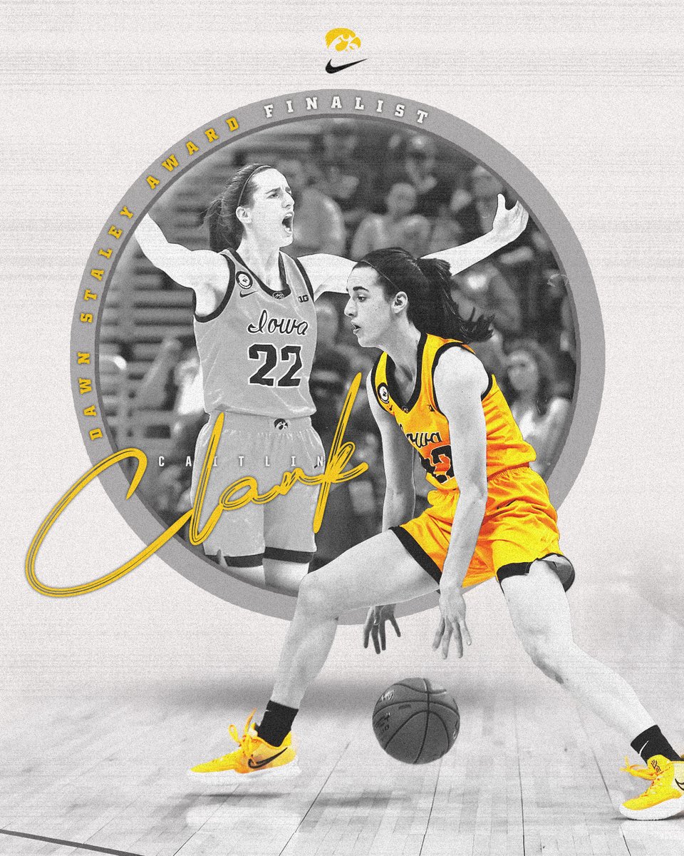 IowaWBB's tweet photo. ☑️ 2021 Dawn Staley Award Winner 
☑️ 2022 Dawn Staley Award 𝗙𝗶𝗻𝗮𝗹𝗶𝘀𝘁

@CaitlinClark22 is 1-of-4 finalists for the Dawn Staley Award. 

🔗 https://t.co/8COmsHbNO2 | #Hawkeyes https://t.co/Dve6Xq1uYC