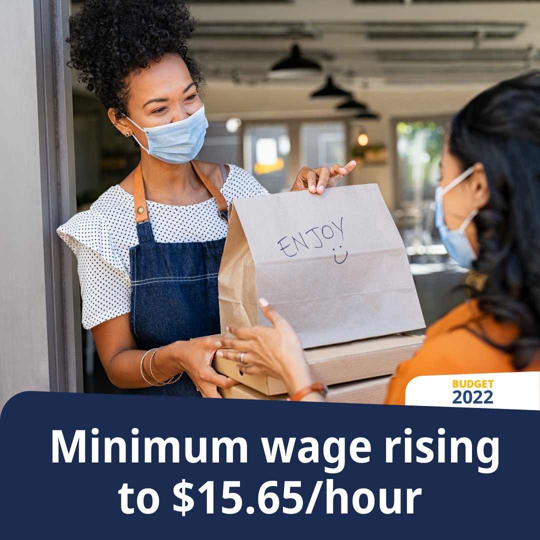 BCGovNews's tweet photo. Starting June 1, general minimum wage increases in BC will be tied to inflation. Having the highest minimum wage of all the provinces at $15.65 will help support BC's lowest paid workers, the majority of whom are women, immigrants &amp; youth. https://t.co/mrpBTF7xzC https://t.co/P2kSekkEt3