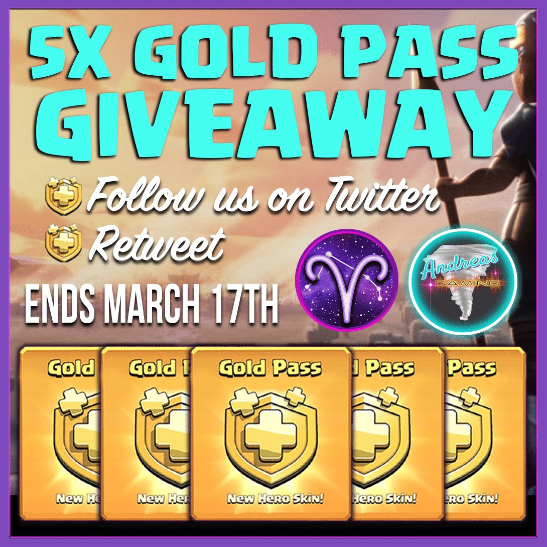 💜💜💜GIVEAWAY!!💜💜💜

🎉PRIZES🎉 
- 5 Gold Passes (PayPal)

HOW TO ENTER:
✅ Follow <a href="/Aries__Gaming/">Aries</a> and <a href="/AndreasBexha22/">✨Andreas Bexha🌪</a> 
✅ Retweet this tweet

⭐️Winners selected on March 18th⭐️