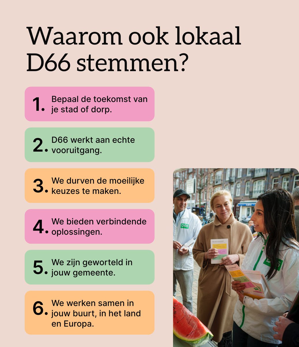 D66 stemmen is lokaal stemmen. 

Meer daarover vind je hier 👇
d66.nl/6-redenen-om-o…
#GR2022 #stemD66