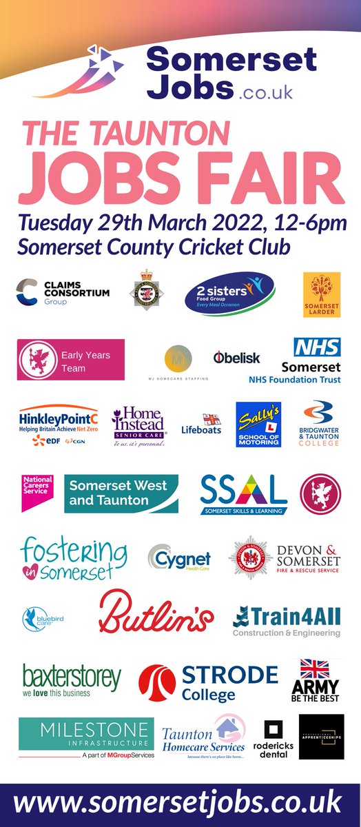 JobsSouthWest.co.uk (@somersetjob) on Twitter photo Evening <a href="/TauntonHour/">Taunton Hour</a> hope you’re all well. Our first ever jobs fair is on March 29th at the County Cricket Club. #TauntonHour Evening <a href="/TauntonHour/">Taunton Hour</a> hope you’re all well. Our first ever jobs fair is on March 29th at the County Cricket Club. #TauntonHour