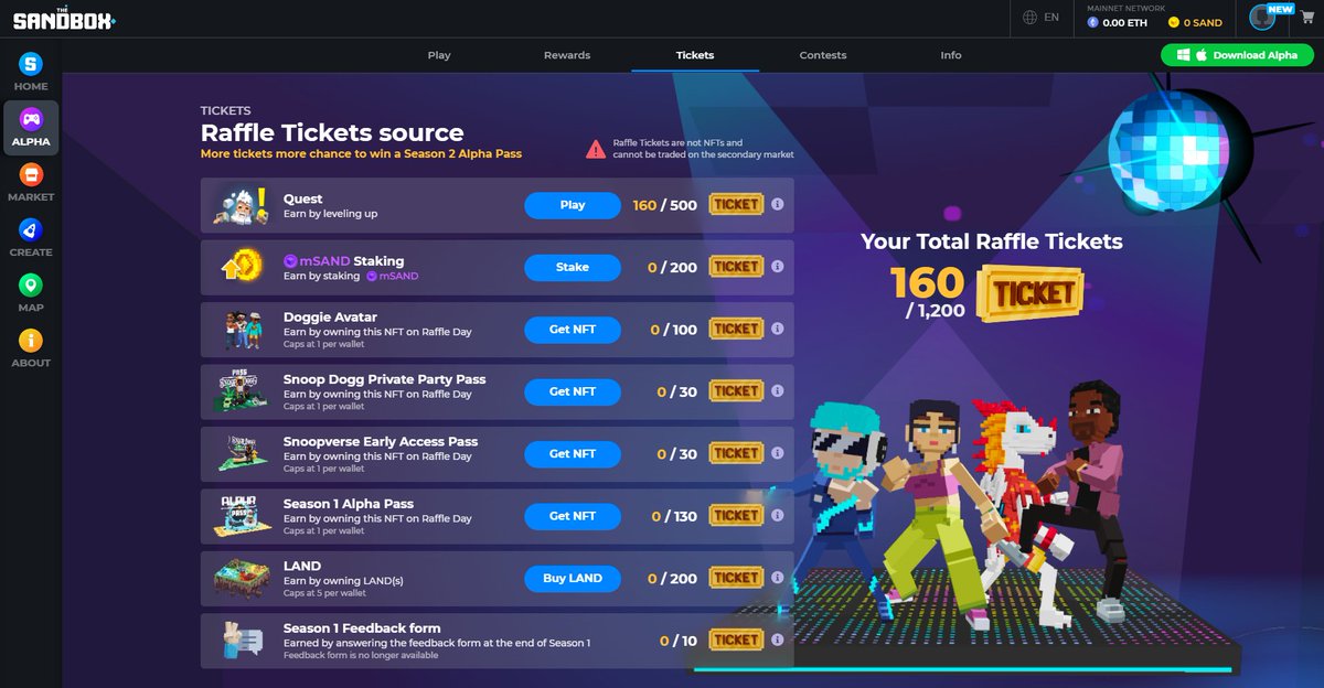 im_ooos's tweet photo. @TheSandboxGame I just participated in the daily #SandboxAlphaS2Contest for a chance to earn up to 1,000 $SAND! Starting March 14 -  Show your Raffle Tickets. Check out my screenshot below! 👇 #SandboxAlphaS2 https://t.co/WZH18eKKYj