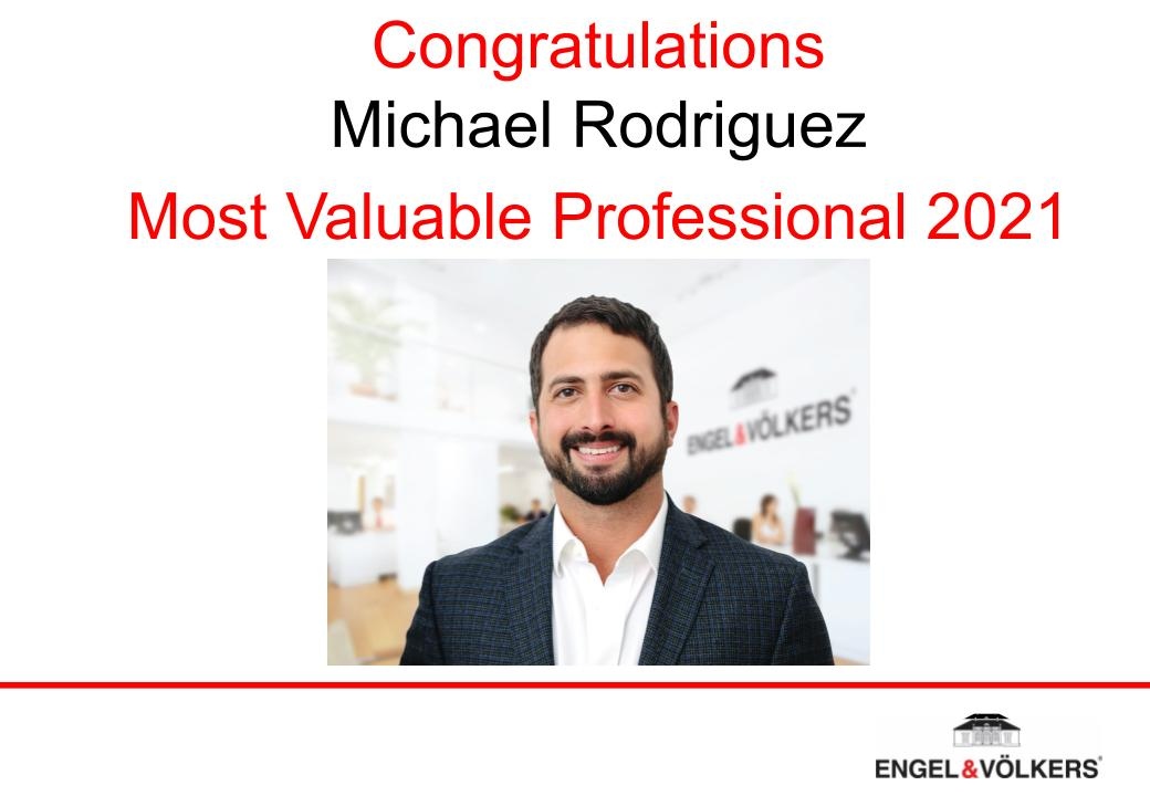 Congratulations to Michael Rodriguez on earning the 𝐌𝐨𝐬𝐭 𝐕𝐚𝐥𝐮𝐚𝐛𝐥𝐞 𝐏𝐫𝐨𝐟𝐞𝐬𝐬𝐢𝐨𝐧𝐚𝐥 award for 2021❗ 

#MVP #MostValuableProfessional #BestOfTheBest #BatonRougeRealEstate #WhiteGloveService #BatonRougeRealEstateAgents #StrongerAsABrand #EVBatonRouge