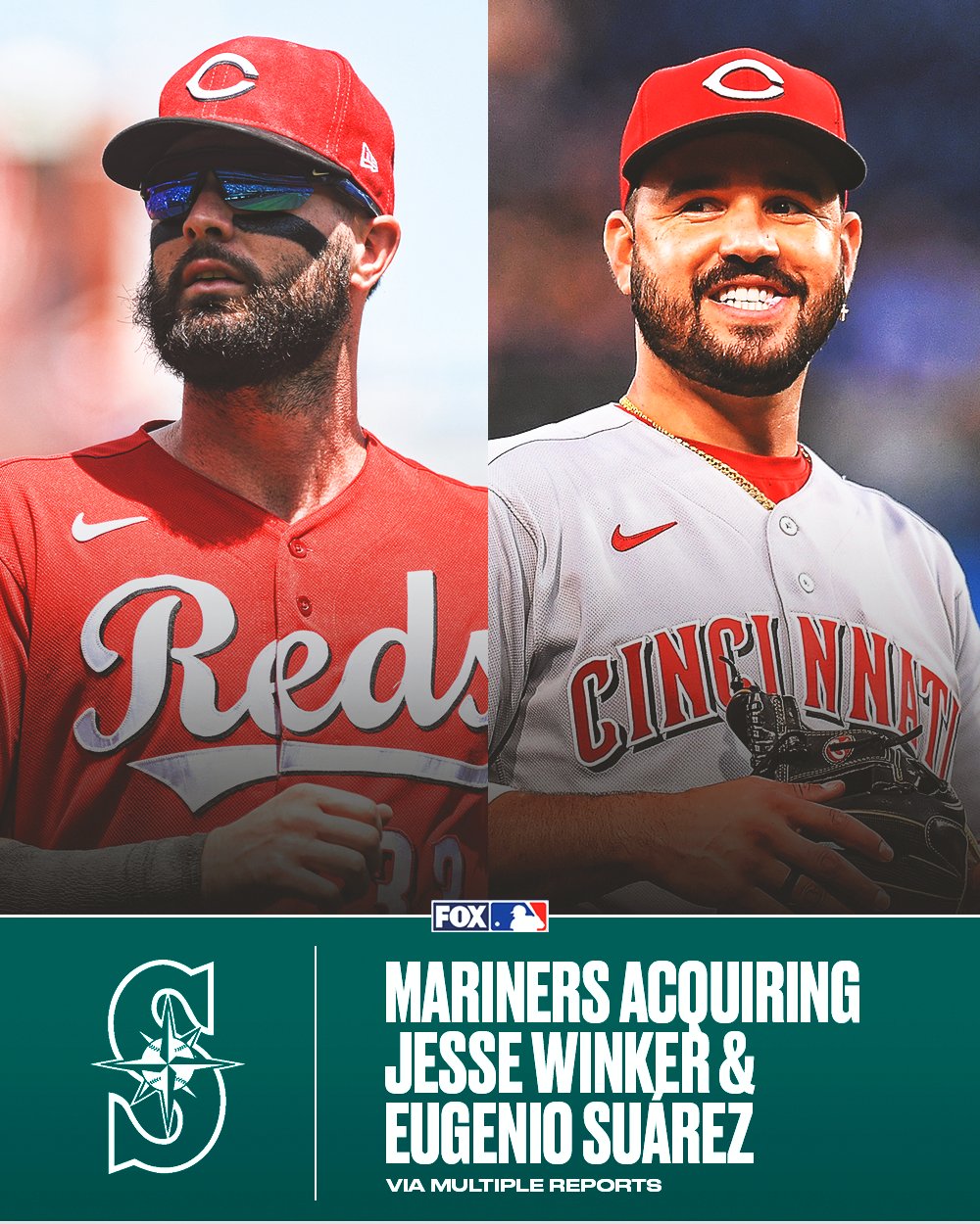 FOX Sports: MLB on X: TRADE: The Mariners acquire Reds OF Jesse