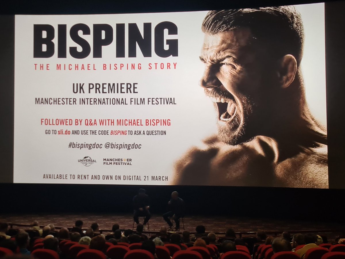 BigCheeseLogan's tweet photo. Bisping premier at @MIFestival Mega Documentary thank you as always @Bisping and everyone be sure to watch @BispingDoc The Peoples Champ #Bisping #Michaelbisping #bispingdoc #manchesterfilmfestival #Teambisping #mma #Mixedmartialarts #mmadocumentary https://t.co/o4IYD1xg6u
