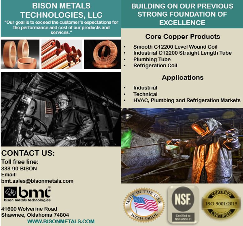 bison_metals's tweet photo. Need Copper?  Check out the copper product offering @bison_metals 
#copper #plumbing #hvac #refrigerationsystems #oklahoma #manufacturing https://t.co/xnJCgqRa4w