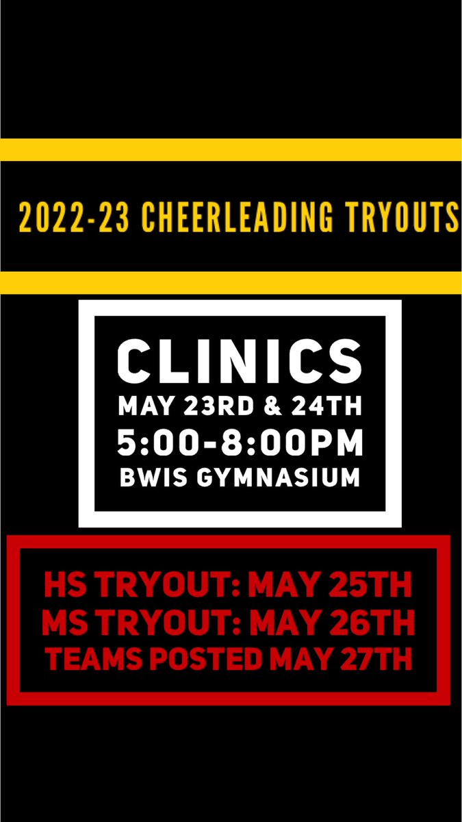 BigWalnutCheer's tweet image. 2022-23 TRYOUT INFO!

Make sure to fill out the interest form  at docs.google.com/forms/d/e/1FAI…