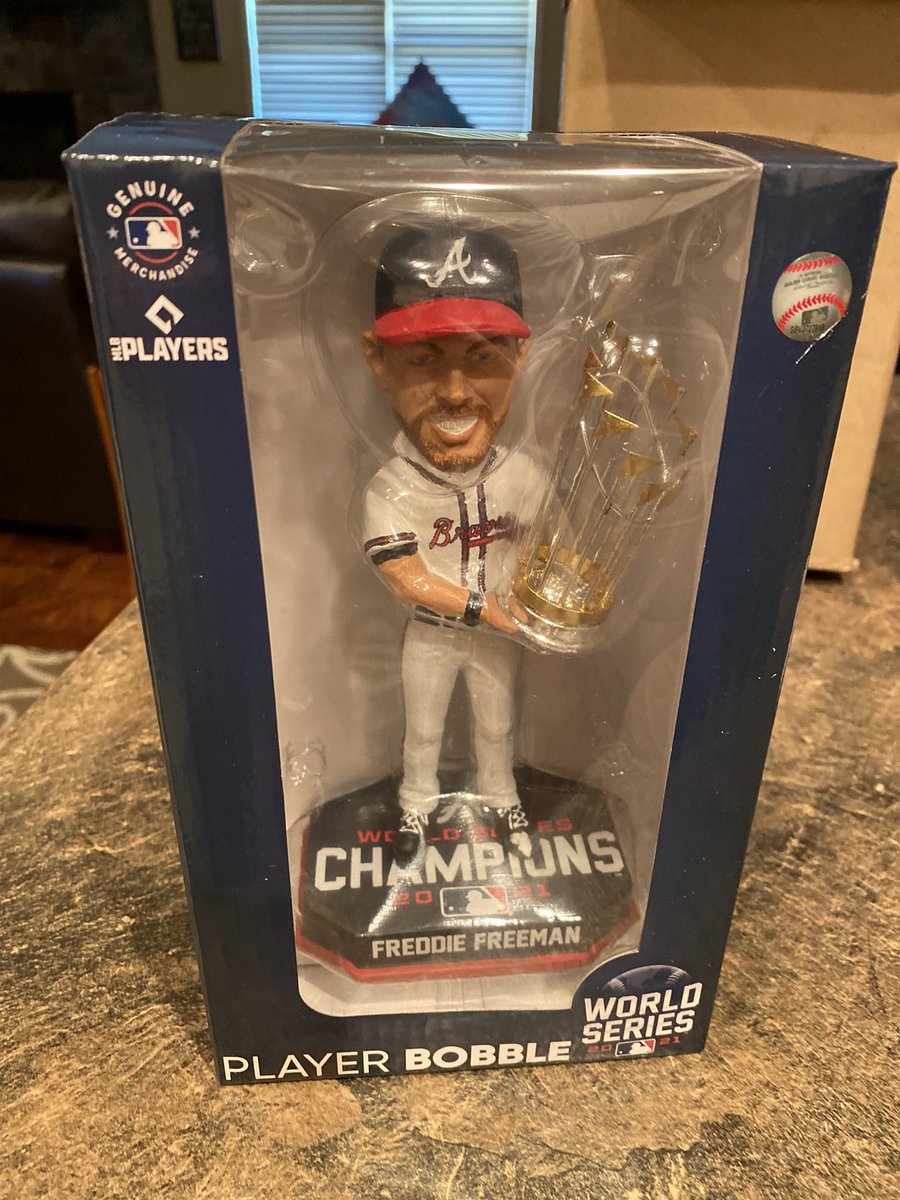 My Freddie Freeman World Series Champion Bobblehead finally arrived today after being on order since November! Your timing is astounding. #Fanatics #Braves #FreddieFreeman