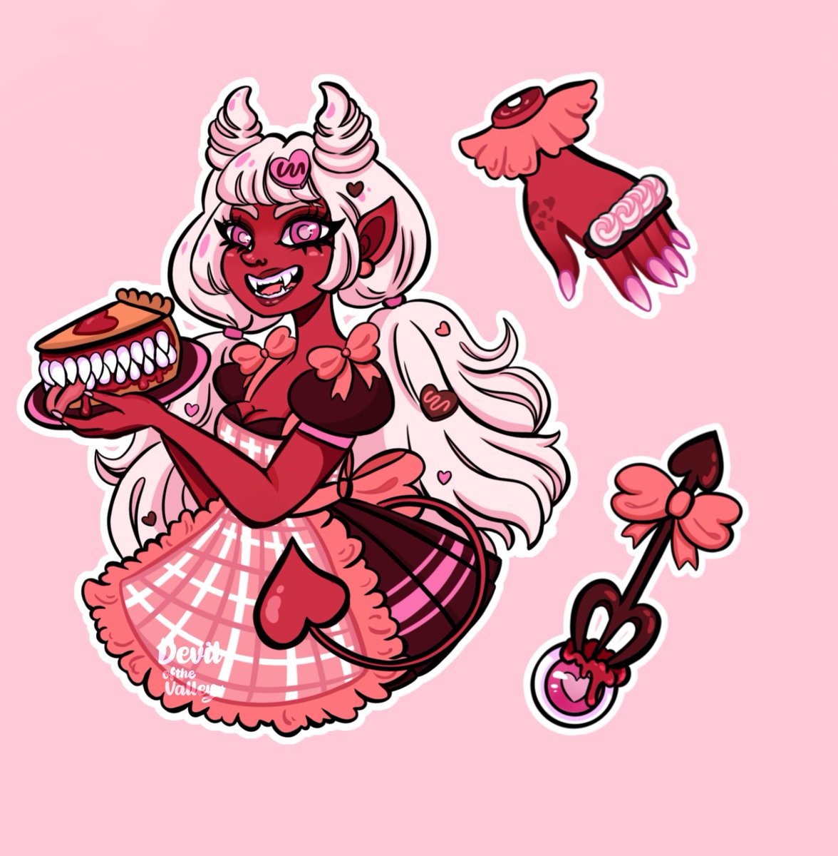 Devilofthevlly's tweet photo. Re-upload, of January's prompt Devil's Food 
#digitalart #creepycute #devilgirl #devilofthevalley #yamikawaii #devilsfood https://t.co/eiWuIHL64n