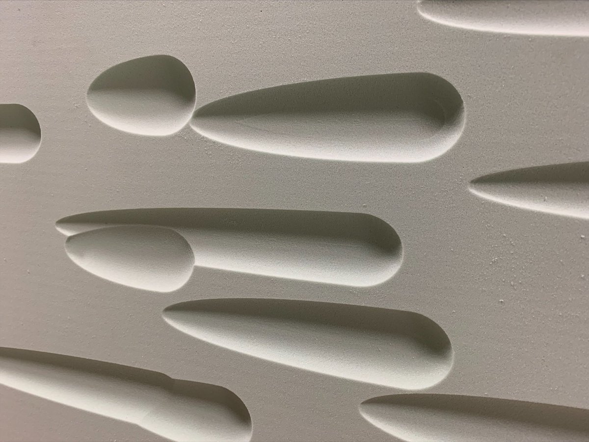 GBBNArchitects's tweet photo. #MakingMonday: Design studies for precast concrete panels (CNC router, high-density foam). Weβre testing our parametric script results for size, depth, density, and shadow. The frit pattern echoes the patina will develop on the walls inside. https://t.co/7dVvhSPMTn