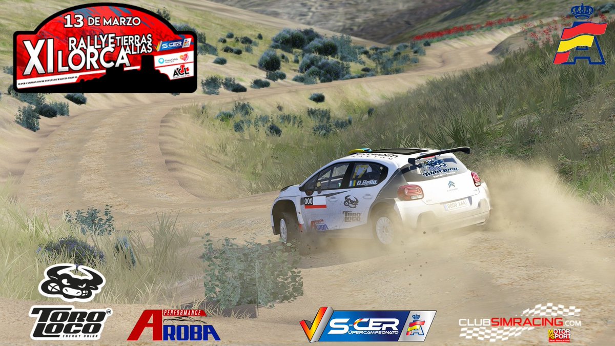 <a href="/SCERvirtual/">S-CER Virtual</a> 
Rally Tierras Altas de Lorca✅🏁
Finalizamos Top 7 de la categoria Rally2😅✌
Rally dificil como era de esperar, y muchos fallos personales, especialmente en TC2 y TC3🥲
Aún así terminamos y pudimos entrar en el top 10✌
Enhorabuena al podio😉🏆
El siguiente más!🤪