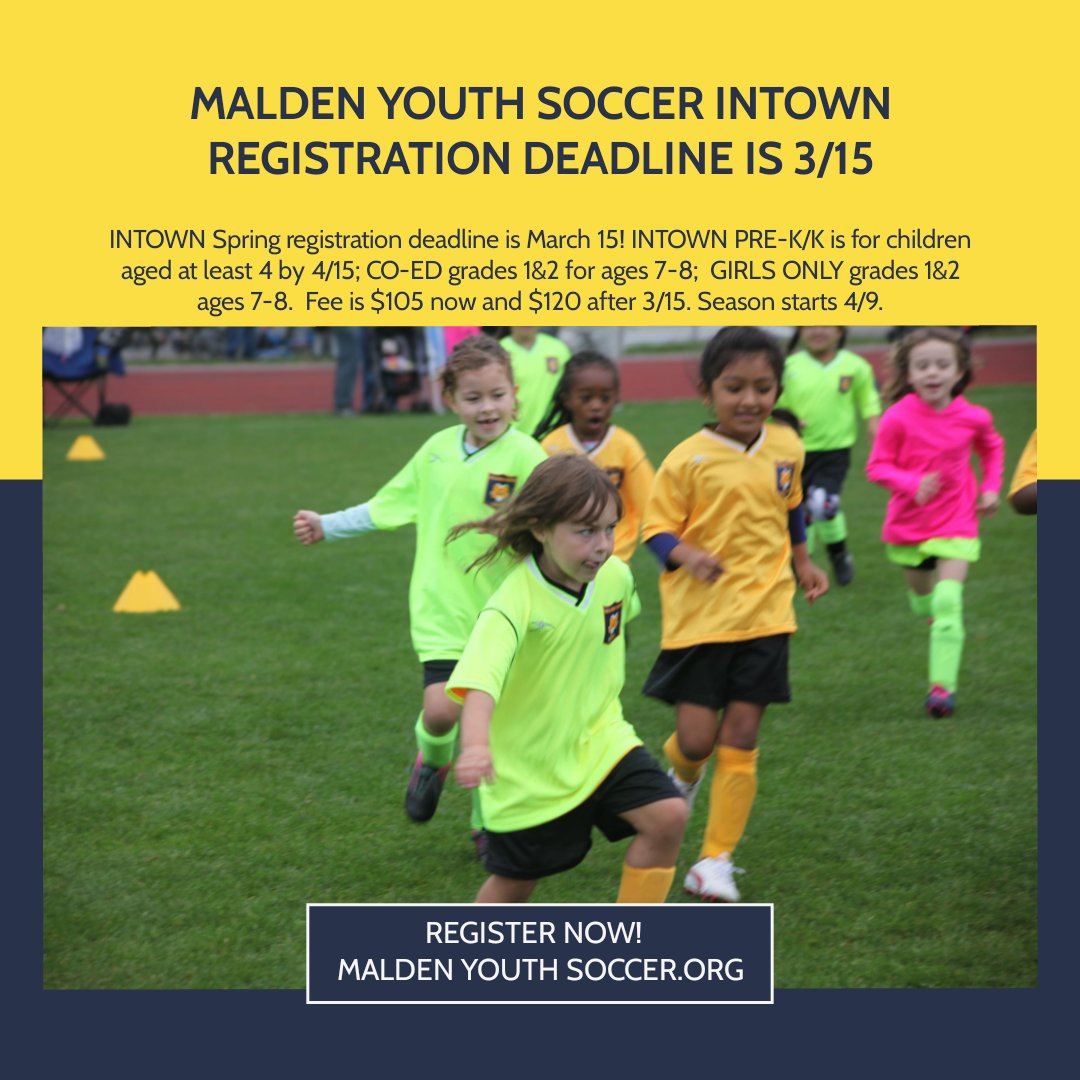 REMINDER:  INTOWN SPRING REGISTRATION DEADLINE IS TOMORROW 3/15!

INTOWN PRE-K/K is for children aged at least 4 by 4/15; CO-ED &amp; GIRLS ONLY available for Grades 1 &amp; 2. Fee is $105 now and $120 after 3/15. Season starts 4/9. bit.ly/3hJFIsM