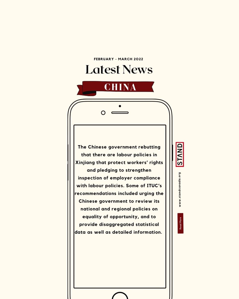 STANDCanada's tweet photo. Our newest #LatestNews feature is out now! Follow along here to stay current with the latest updates in our focus regions. This week is  #China. https://t.co/h5zquhXjZ3