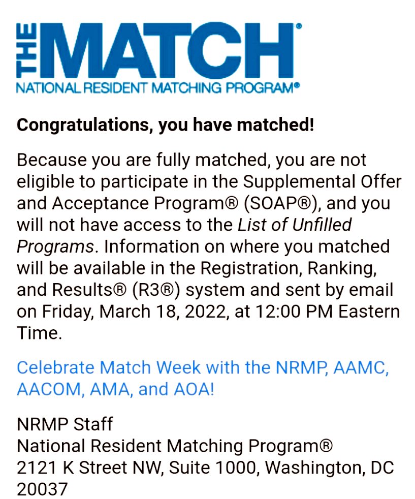 I matched into categorical IM position!!! Very grateful to my mentor <a href="/mgrover_gi/">Madhusudan (Madhu) Grover M.D., AGAF</a> ,parents and friends for their continuous support in this journey. #Match2022 #MatchDay2022