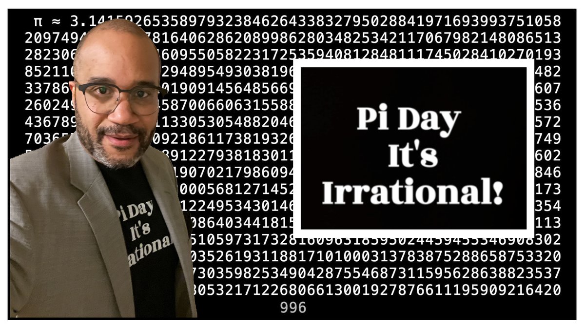 DocSTEM's tweet photo. T-shirt number 3.14. Pi Day: It's Irrational! 😂 How did I do? @apsitjen #piday2022 #luv4math https://t.co/FeWm329Ncw