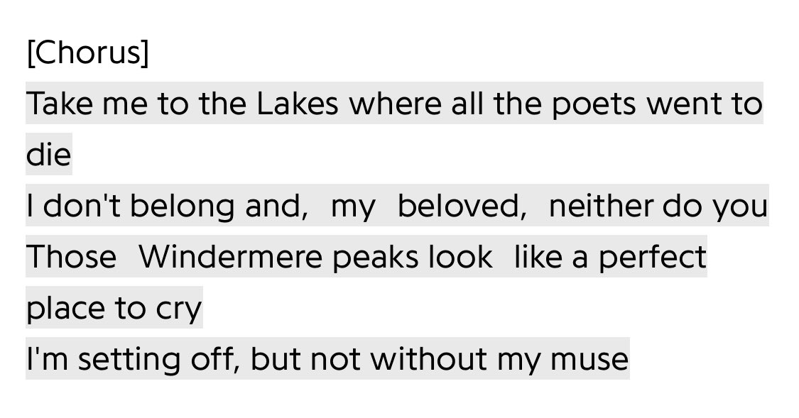 luke is listening to the lakes by taylor swift