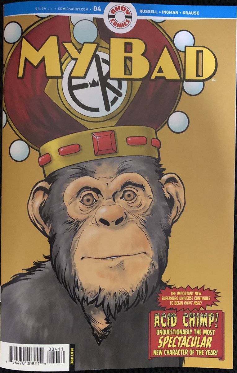 MeanwhileATP's tweet photo. #my500comicgoal my way
49/?
My Bad No. 4 by @Manruss @BryceIngman @petergkrause #KellyFitzpatrick @RobSteen4 #JoeOrsak #PaulLittle from @AhoyComicMags
I really dig this book. #AcidChimp is indeed the most spectacular new character of the year! https://t.co/BeB6Jp4KMa
