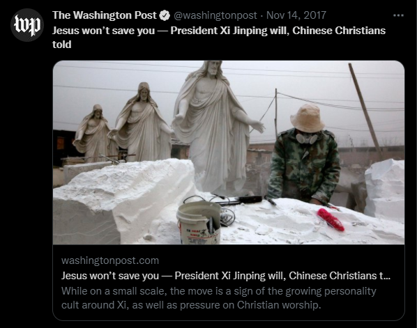 WatchmansPost's tweet photo. Jesus won’t save you — President Xi Jinping will, Chinese Christians told
(LINK)- |https://t.co/btNATdz8DP|
───────────────
#CommunistWorldOrder
#RED_COMMUNISTS
#UnitedNations
#China #NWO #WW3 https://t.co/8yo83a4pp1