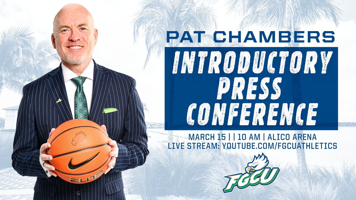 If you can't join us on Tuesday morning, we've got you covered!

Watch live on YouTube.com/FGCUAthletics starting at 10 AM

📺 - bit.ly/3JfNZAT

#WingsUp 🦅🌴🏀 | #DunkCity