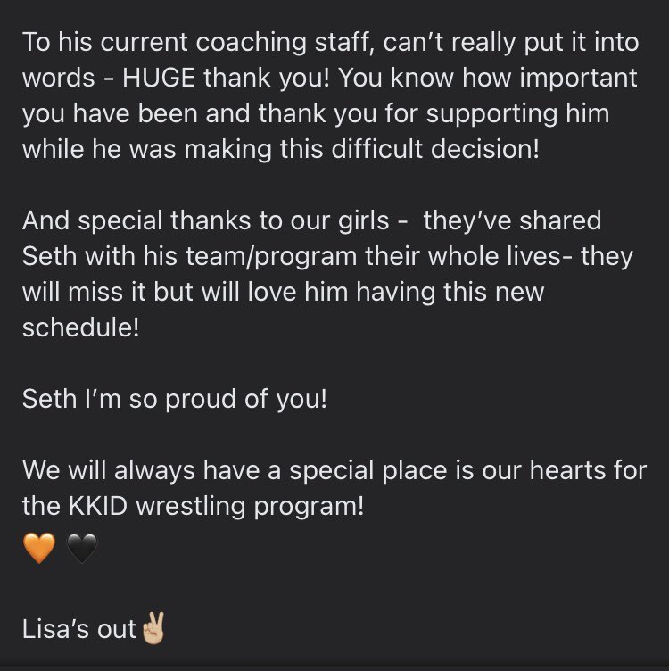 D11Updater's tweet photo. Congratulations to Seth Lisa on an incredible run of 11 seasons as head coach of Northampton that included a state dual runner up finish, individual state champions and multiple 100 match winners. He left the program in an outstanding place for whoever takes over next! https://t.co/6OkunDAgSR