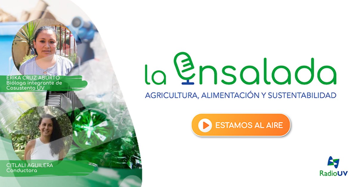 EnsaladaRadio's tweet photo. ¡Estamos #AlAire!🥗
Escucha📻@RadioUV 90.5 FM o💻https://t.co/hMG2ntotQd 

Inicia el día en compañía de @citlaguilera 👩🏻‍🦱🎙️el tema de hoy es:

#Repetición
RECICLAJE ♻🌍

En #LaEntrevista reviviremos la plática con Érika Cruz Aburto, bióloga integrante de @CoSustenta. https://t.co/TcoBhm61D5