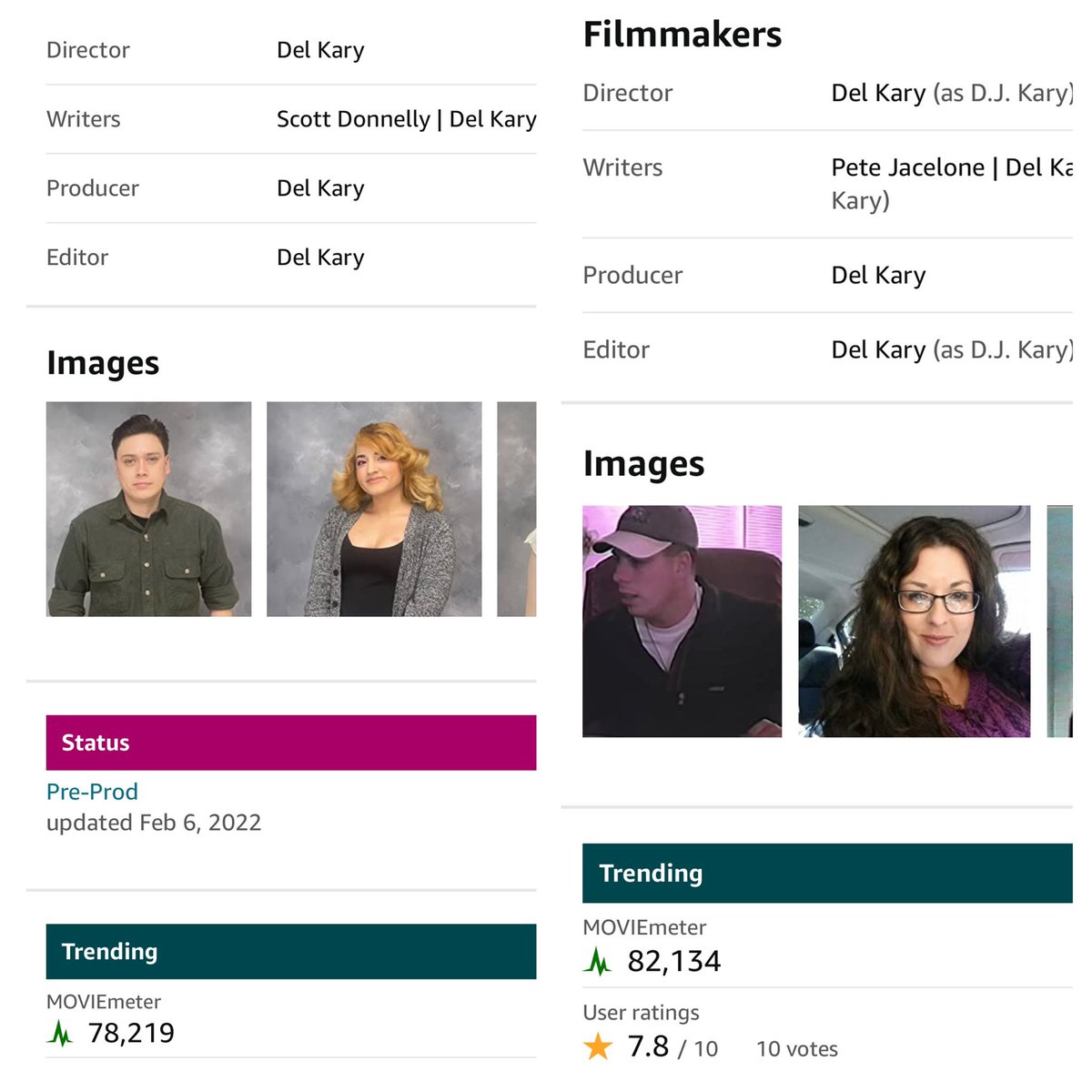 Djkary8's tweet photo. Woo-hoo! ‘Cheater, Cheater’ and ‘Video Psycho’ are both trending higher than last week on IMDb! Thank you! The more you visit, the higher we go! #CheaterCheater #VideoPsycho #IMDb #IMDbPro #Trending #HorrorMovies #HorrorFans #HorrorCommunity #Halloween #Scream #Psycho https://t.co/4Cq1d9t3Dr